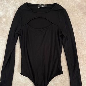 Black long sleeve bodysuit